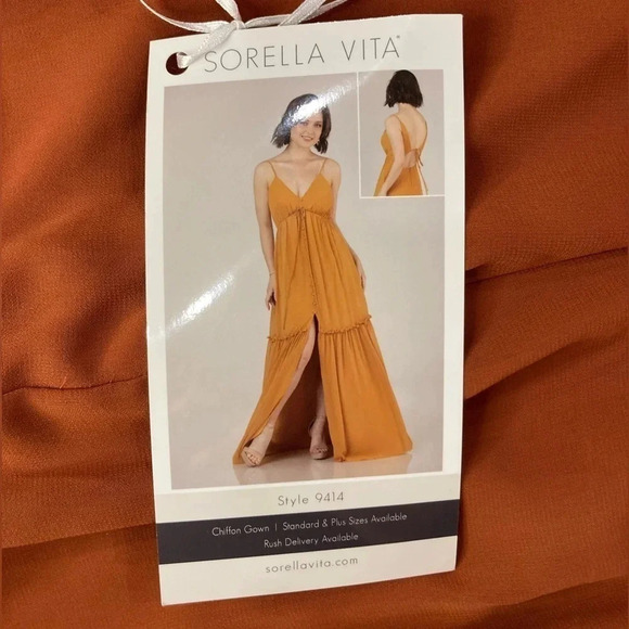 Sorella Vita 9419 Bridesmaid Maxi Dress NWT | Burnt Orange | Size 10 - Picture 2 of 9